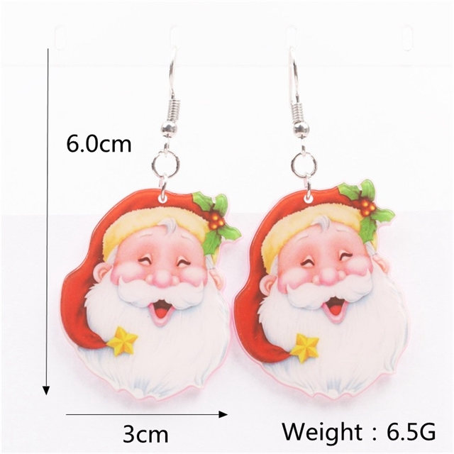 acrylic santa acrylic earrings