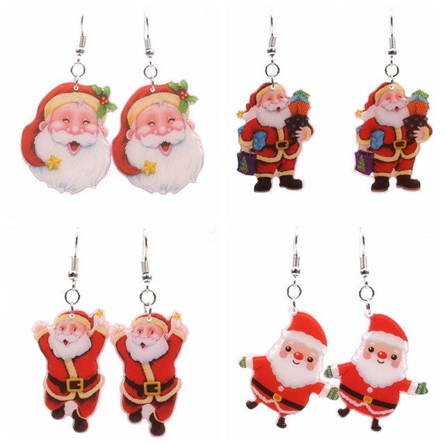 acrylic santa acrylic earrings
