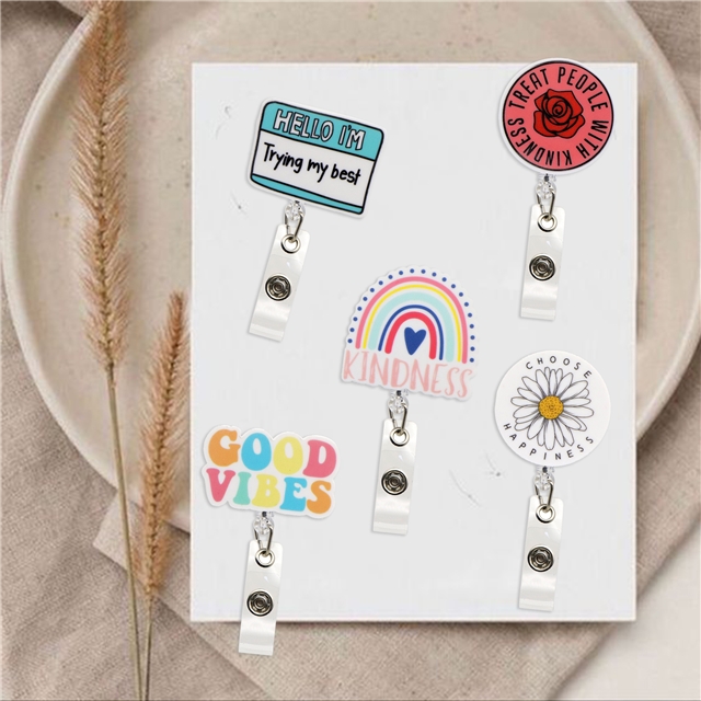 acrylic+plastic daisy series acrylic easy pull retractable buckle