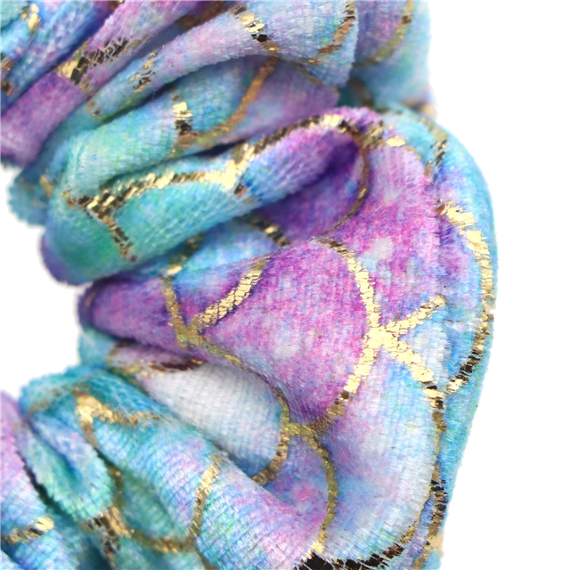 fabric self printed gold foil velvet hair bands