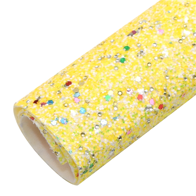 synthetic leather chunky glitter big small sequins mixed diamond series faux leather 50*140cm(19.7*55.1