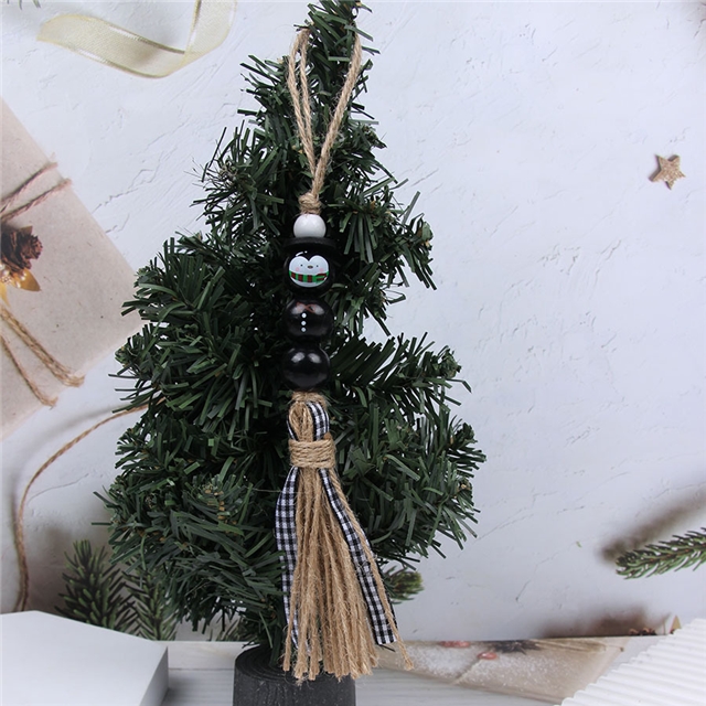 wooden christmas penguin snowman wood beads