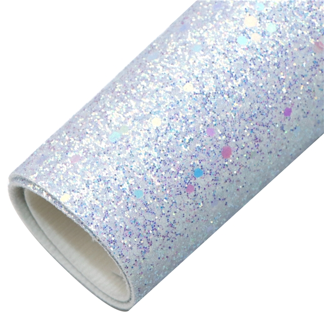 synthetic leather chunky glitter big small sequins mixed faux leather 20*33cm(7.9*13