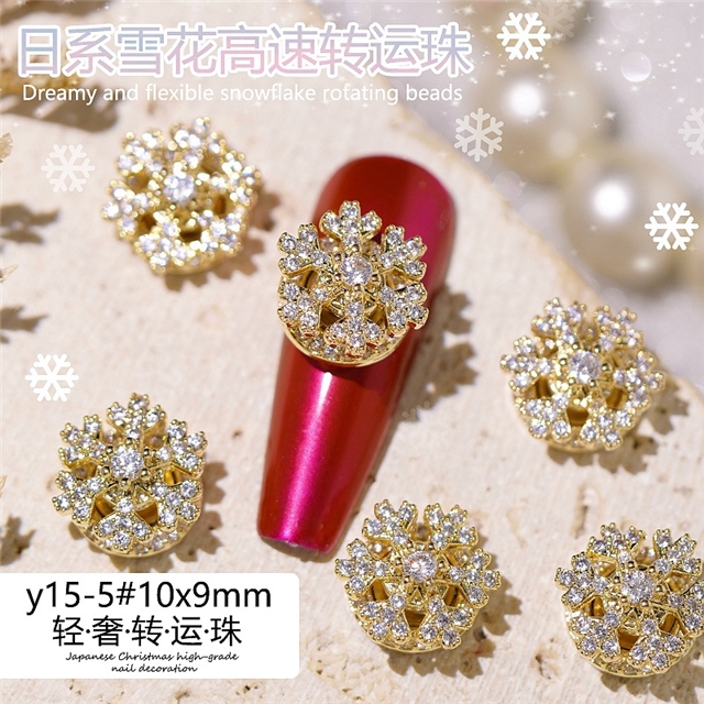 zircon christmas rotating snowflake zircon alloy accessories