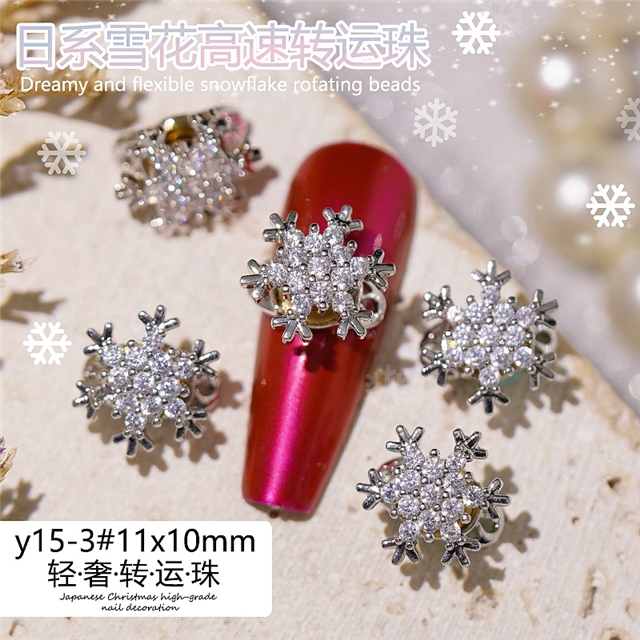 zircon christmas rotating snowflake zircon alloy accessories