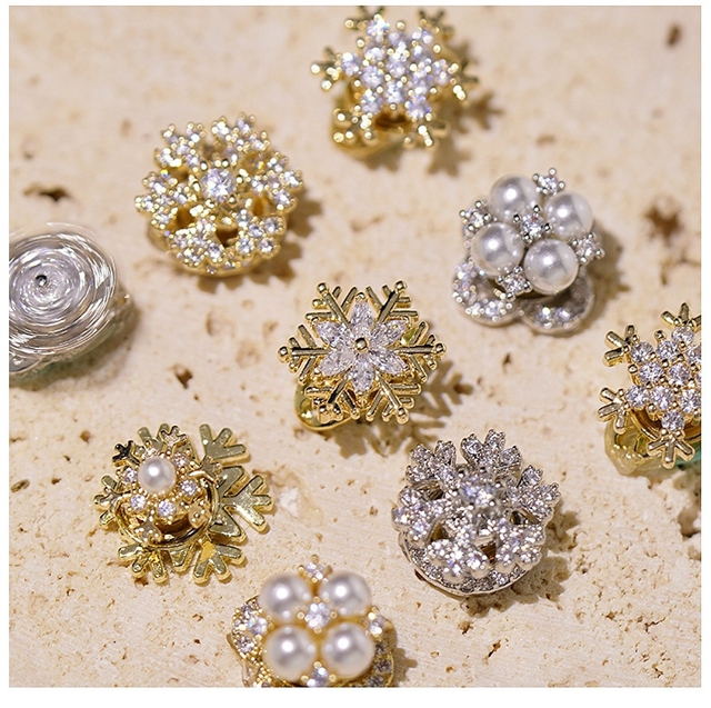 zircon christmas rotating snowflake zircon alloy accessories