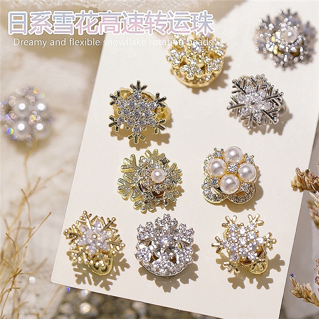 zircon christmas rotating snowflake zircon alloy accessories