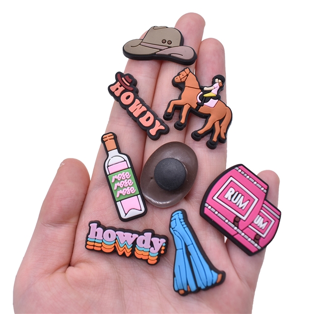 pvc cowboy series pvc soft rubber shoe buckle