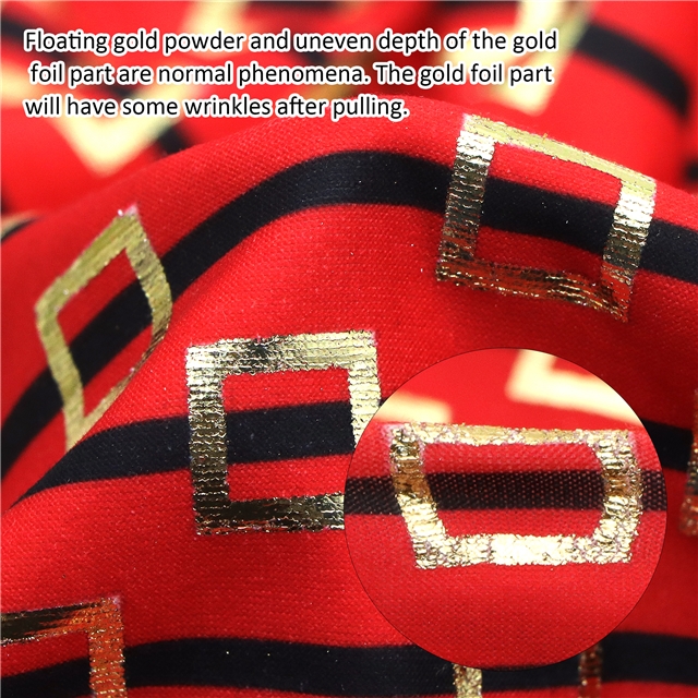self printed gold foil faux leather fabric