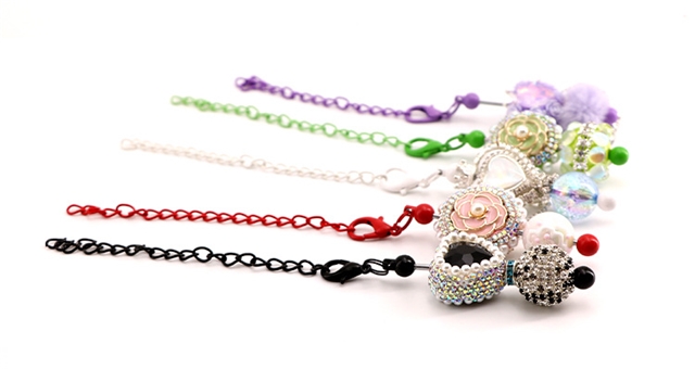 metal diy beaded chain mini keychain pendant