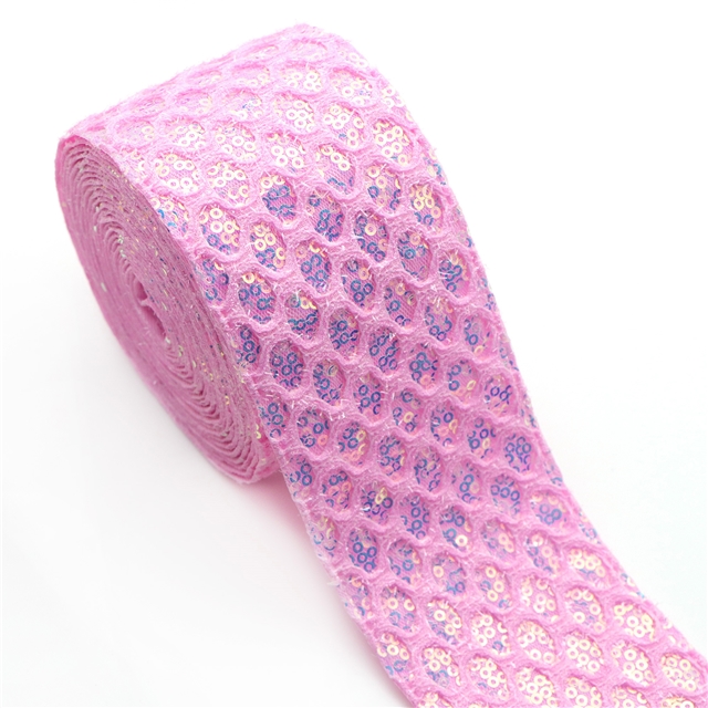 single sided with scallion sequins ribbon
