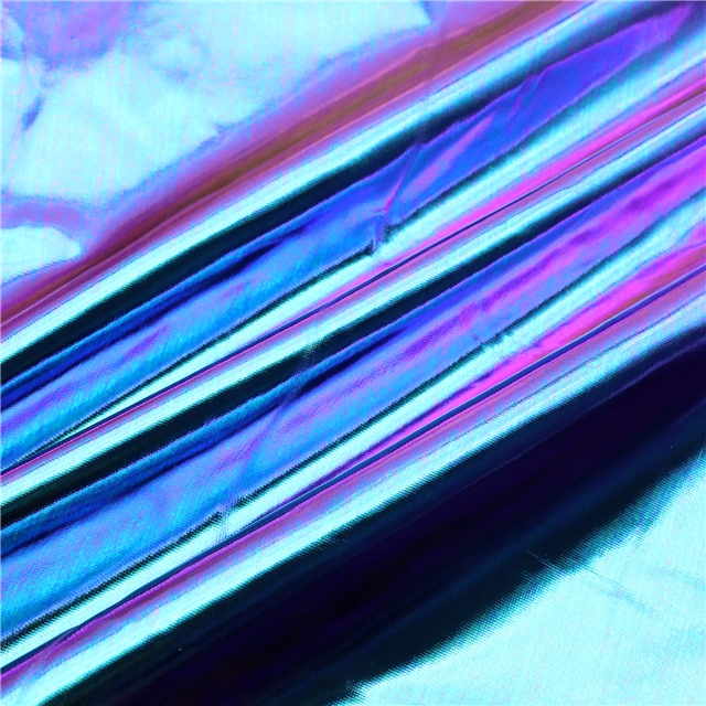 elastic laser iridescent polyester fabric