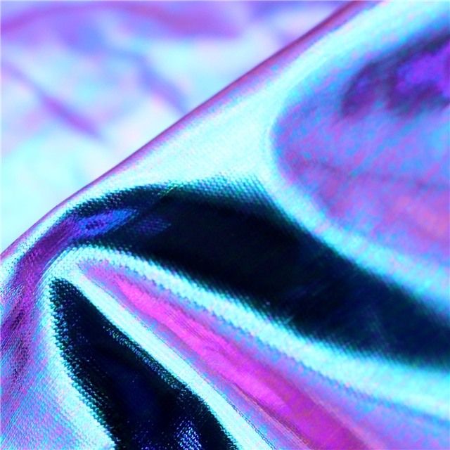elastic laser iridescent polyester fabric