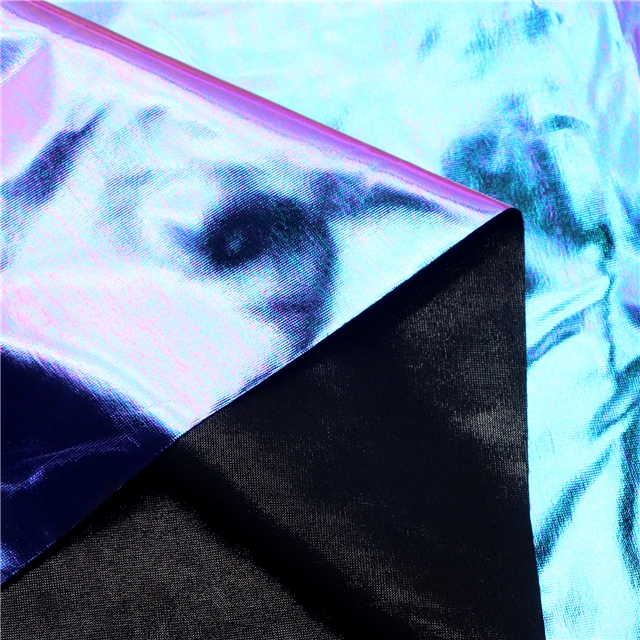 elastic laser iridescent polyester fabric
