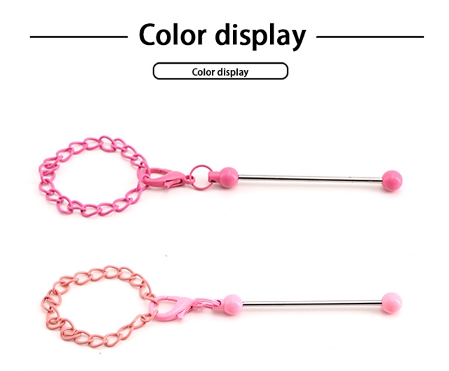 metal diy beaded chain mini keychain pendant