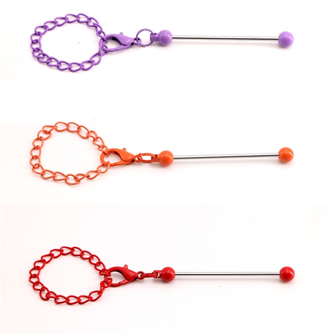 metal diy beaded chain mini keychain pendant