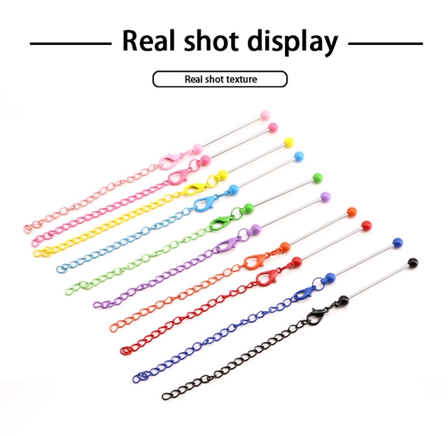 metal diy beaded chain mini keychain pendant