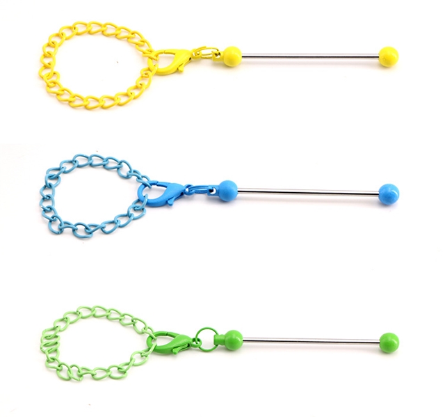 metal diy beaded chain mini keychain pendant