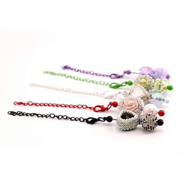 metal diy beaded chain mini keychain pendant