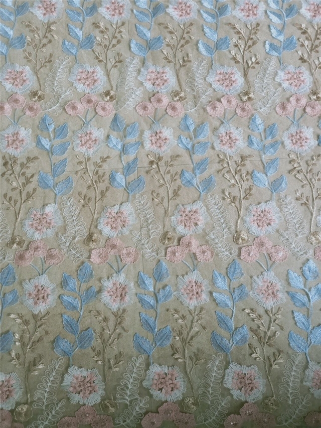 mesh embroidery flower mesh fabric