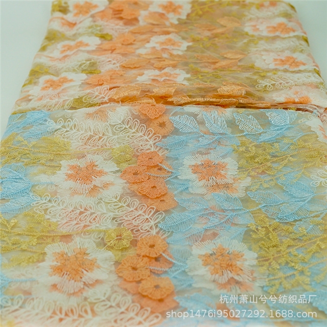 mesh embroidery flower mesh fabric