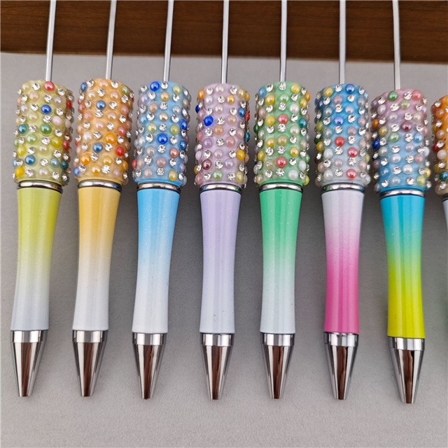 diy rhinestone pearl beadable pen