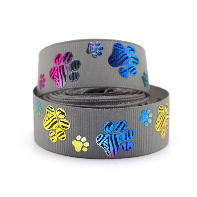 7/8" COLOR SILVER GROSGRAIN multi color foil grosgain gray,5yard