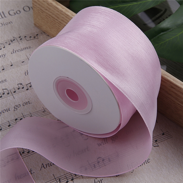 plain silk snow yarn ribbon 016,light pink,50mm(2