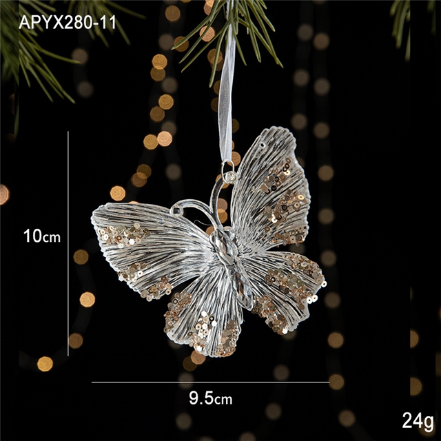 Acrylic Christmas glitter acrylic transparent decorative pendant