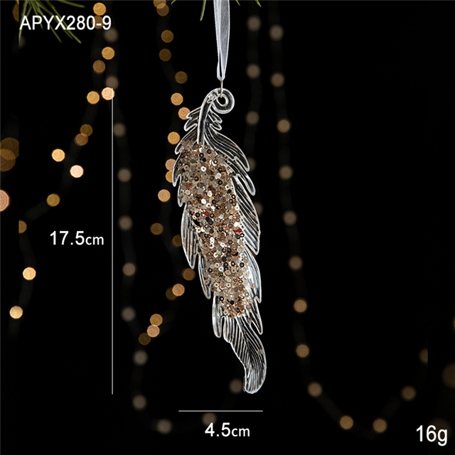 Acrylic Christmas glitter acrylic transparent decorative pendant