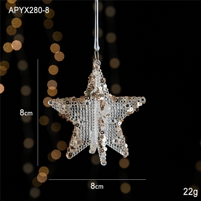 Acrylic Christmas glitter acrylic transparent decorative pendant
