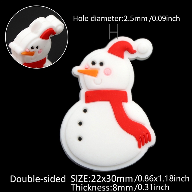 silicone christmas series silicone beads snowman