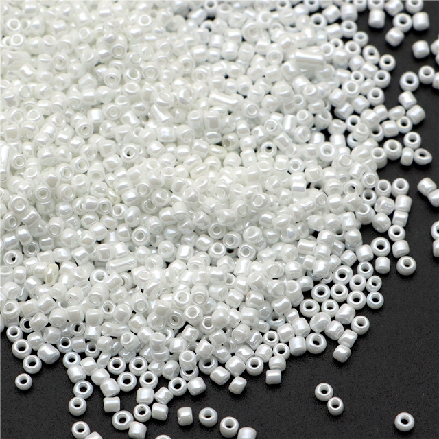 glass transparent iridescent frosted miyuki beads M161#,white,2mm(0.08