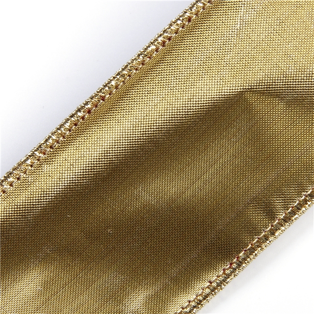 polyester fibre christmas single side velvet wire line edged ribbon