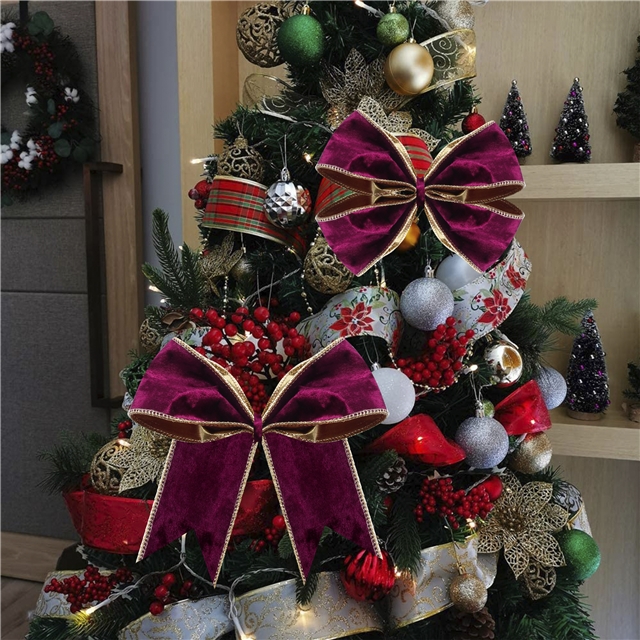 polyester fibre christmas single side velvet wire line edged ribbon
