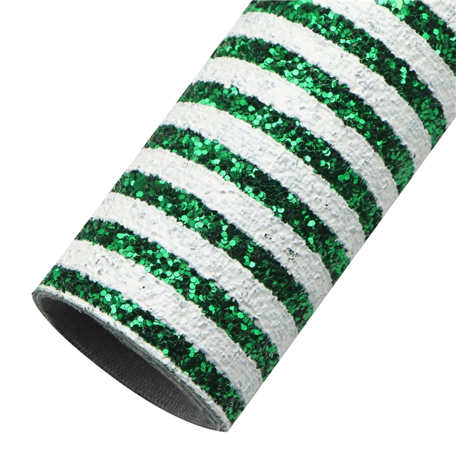 synthetic leather chunky glitter stripes faux leather 20*33cm(7.9*13
