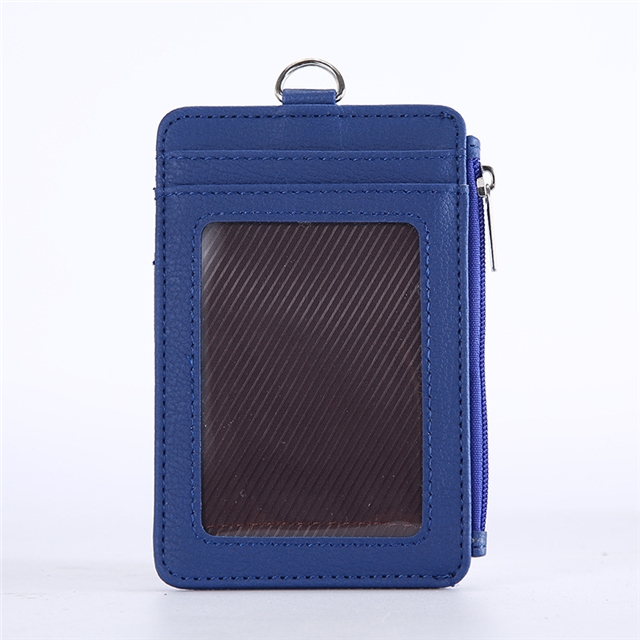 synthetic leather employee’s card case easy pull retractable buckle keychain hang rope coin purse