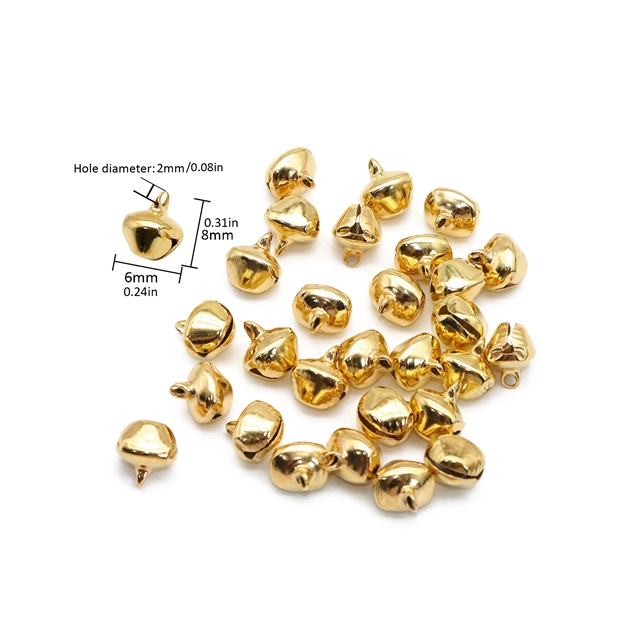 iron christmas bell pendant gold,6mm(0.24