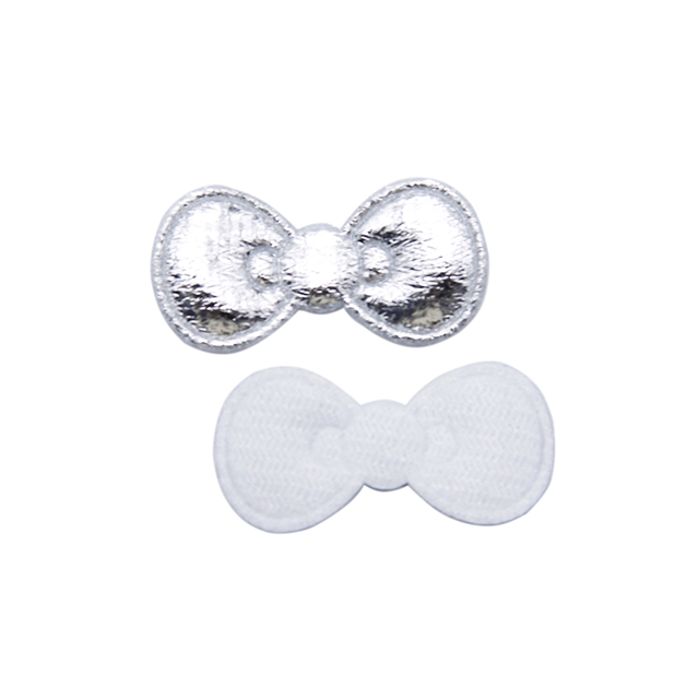 Cloth bow Silver 22*11mm(7/8*0.4