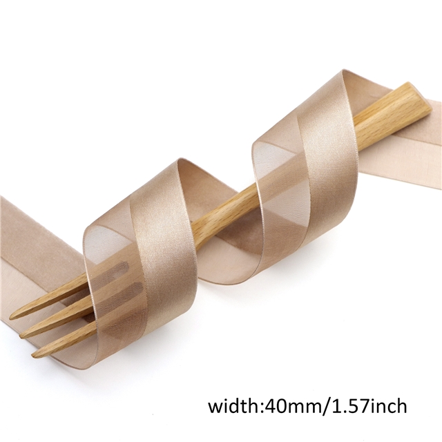 polyester half polyester and half yarn ribbon
