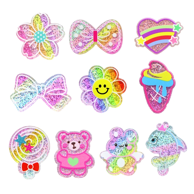 acrylic bowknot flower animal series colorful glitter acrylic 