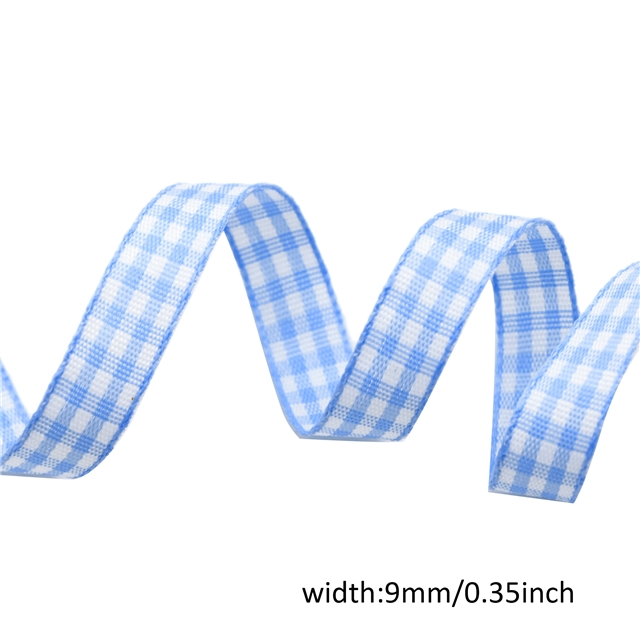 polyester plain colour lattice bowknot gift wrapping ribbon dark blue,9mm(3/8