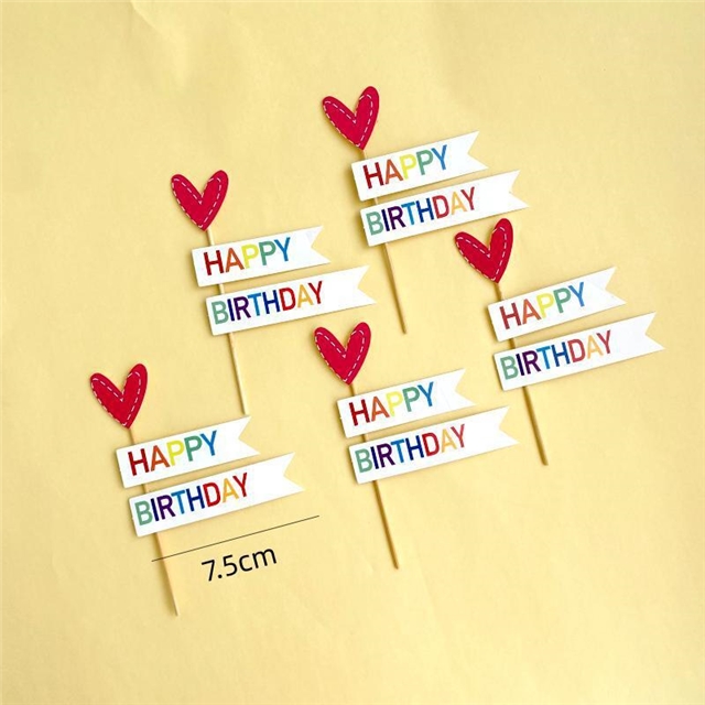 paper Teddy bear flower paper cake decoration card(Mixed)
