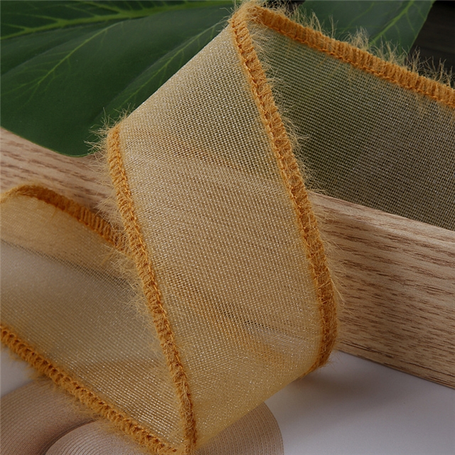 polyester matte edge shiny chiffon tibbon