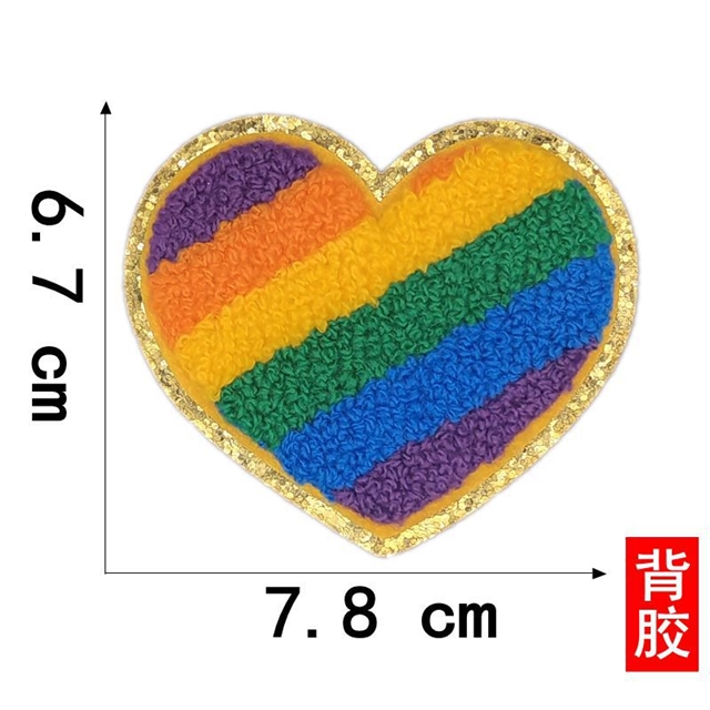 heart snow neil towel embroidery patch 22#,back with glue