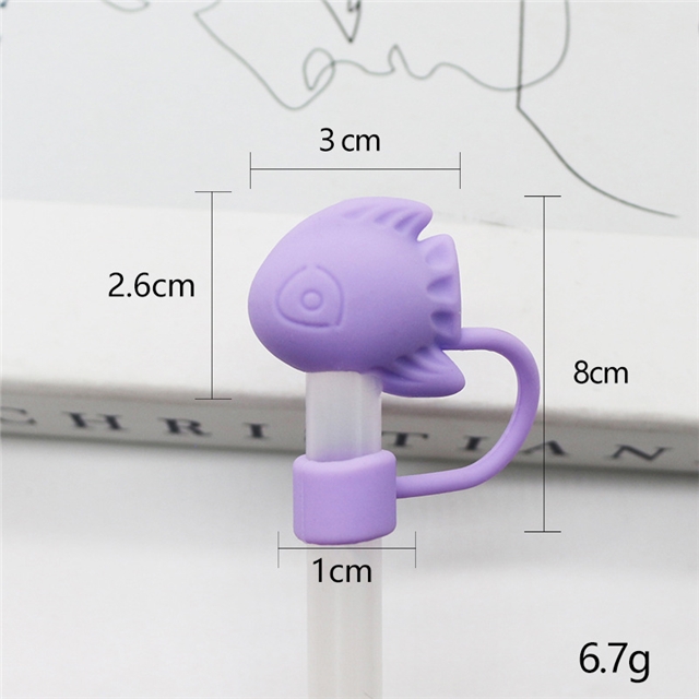 silicone sea world series straw cap (without straw) 
