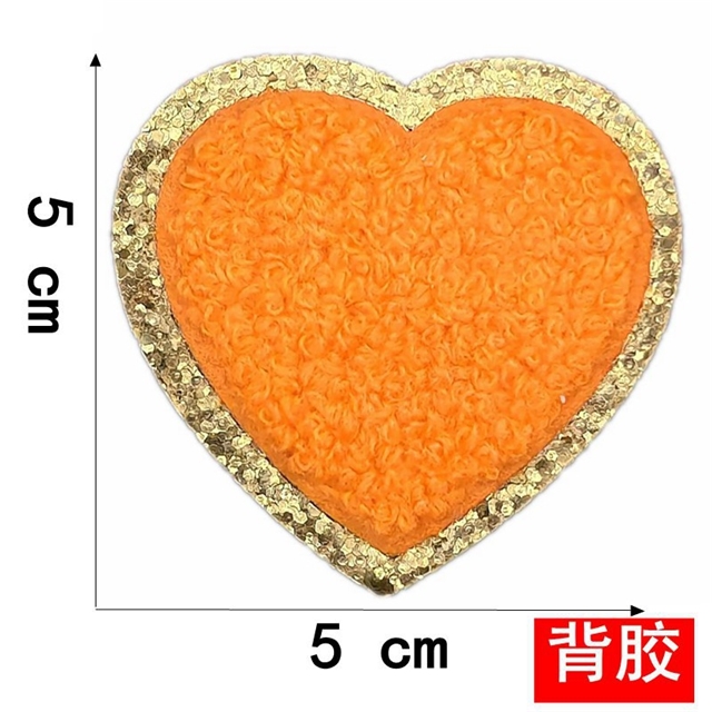 heart snow neil towel embroidery patch 21#,back with glue