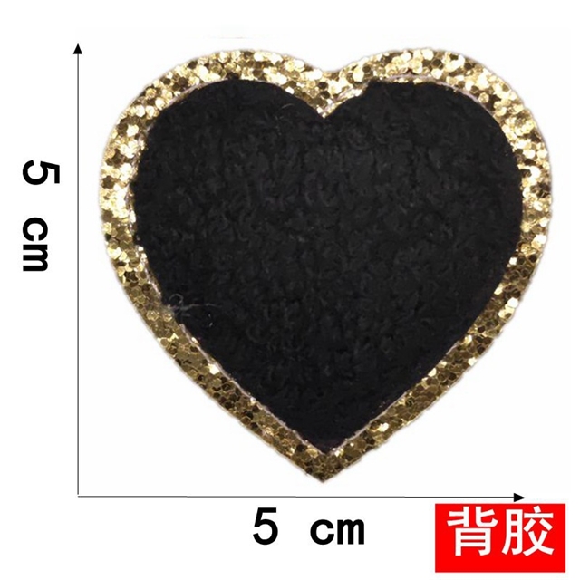 heart snow neil towel embroidery patch 19#,back with glue