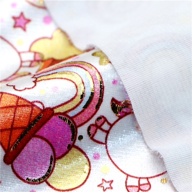 self printed gold foil faux leather fabric