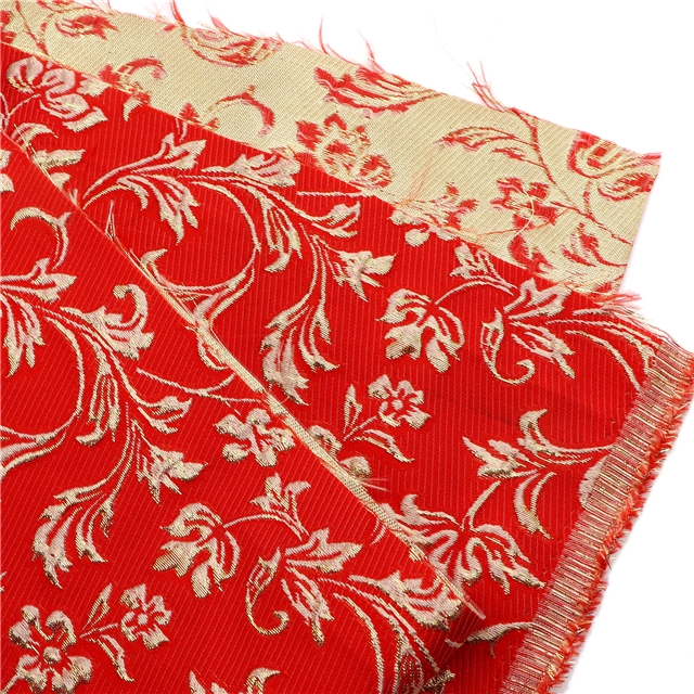 10% metal wire 30% nylon 60% polyester relief flower jacquard fabric pink,50*147cm(19.7*57.9